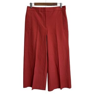 NEW Ann Taylor Marina wide leg pants womens 6 red high rise ankle trouser career